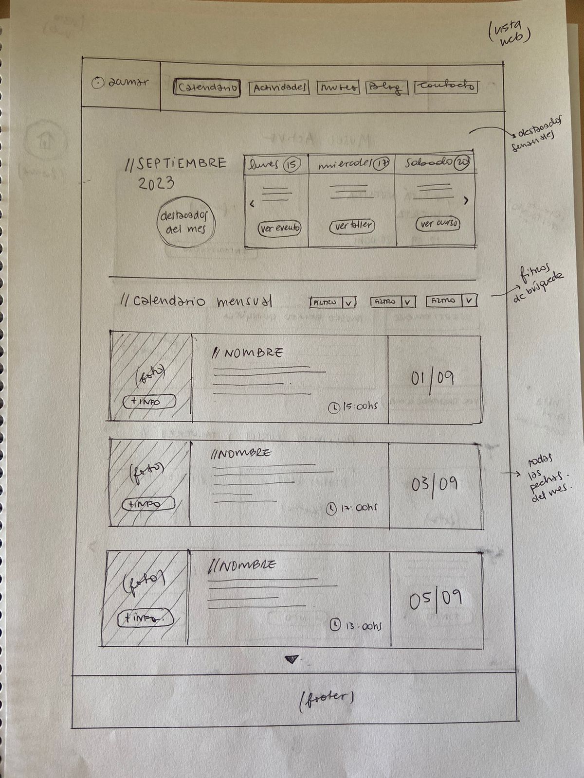 boceto calendario